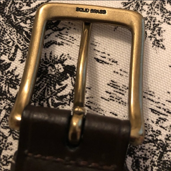 Vintage Brown leather belt with brass buckle 36/90 - Picture 6 of 6